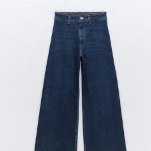 Zara marine straight high rise jeans, blue